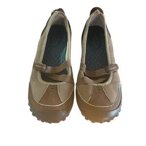 Privo by Clarks Brown Women's Slip On Nubuck Mary Janes Flat Shoes Size 9.5